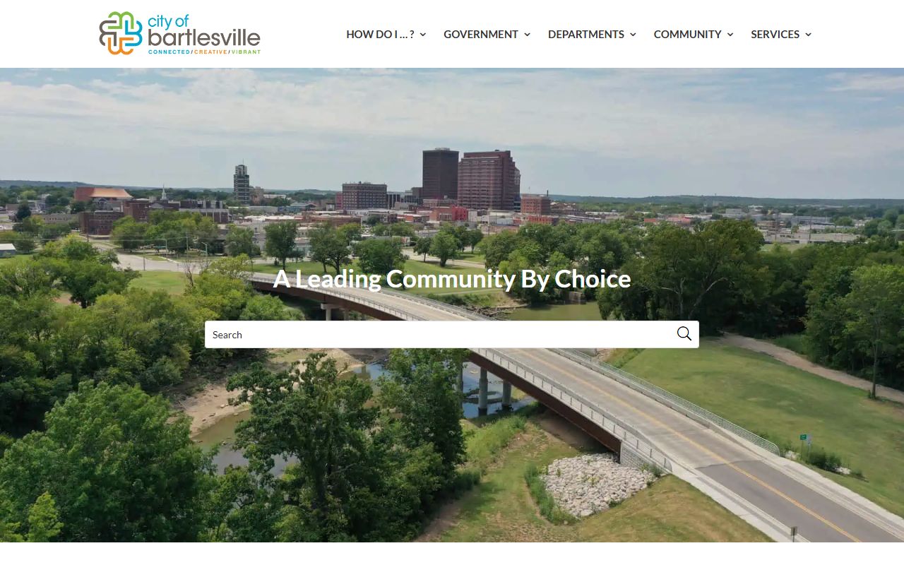 Bartlesville city government website for birth records information