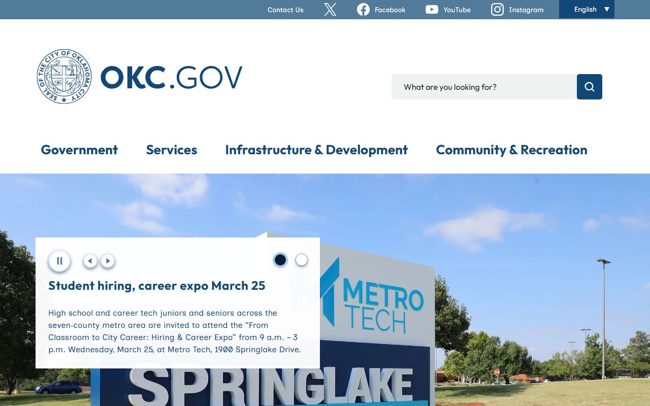 Oklahoma City government website for birth records information