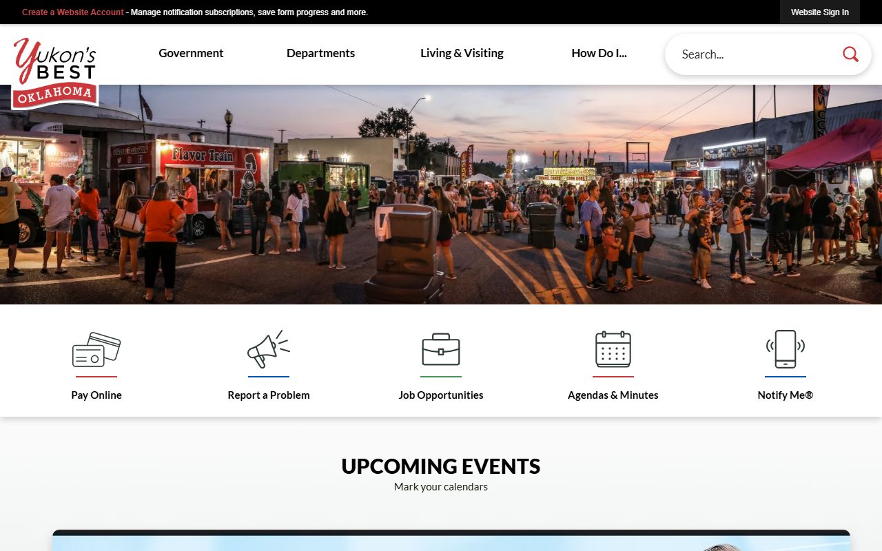 Yukon city government website for birth records information