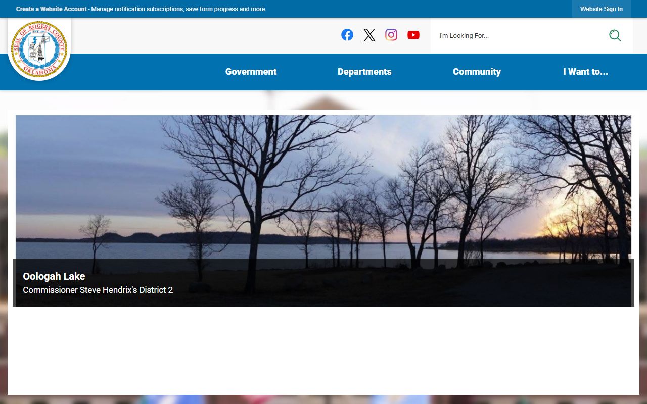 Rogers County website for birth records and county services